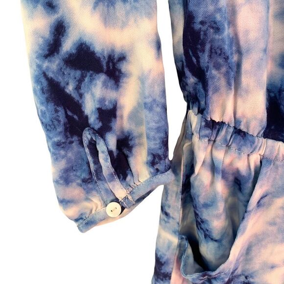 pj Salvage Womens Blue Batik Tye Dye Romper - Picture 5 of 12